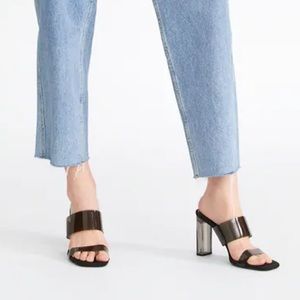 Zara vinyl sandals with methacrylate heel